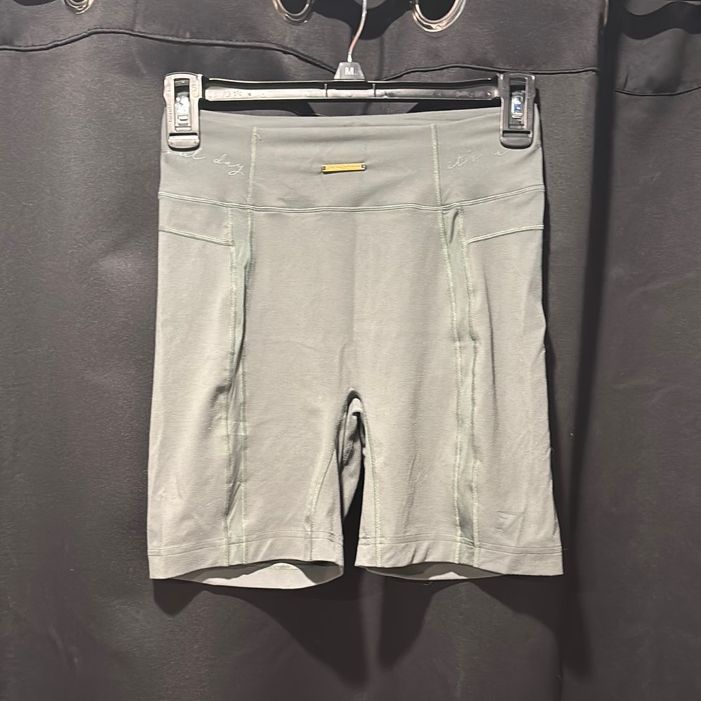 Gymshark Whitney Collection Eucalyptus Mesh  Bike Shorts High Waist